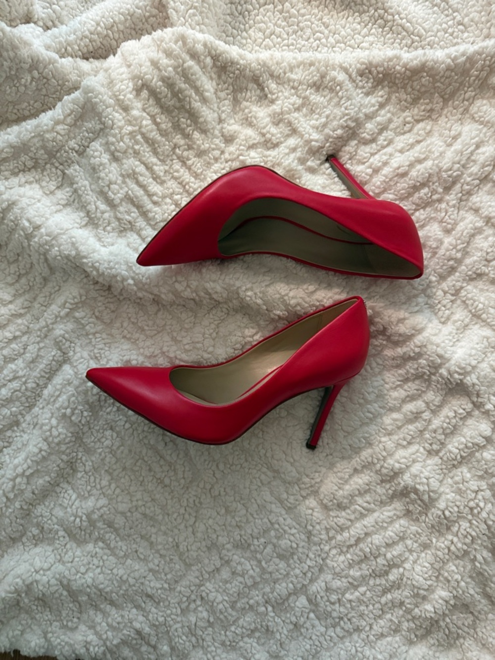 Sam Edelman Red Pointed-Toe Leather Pumps - Picture 2 of 7